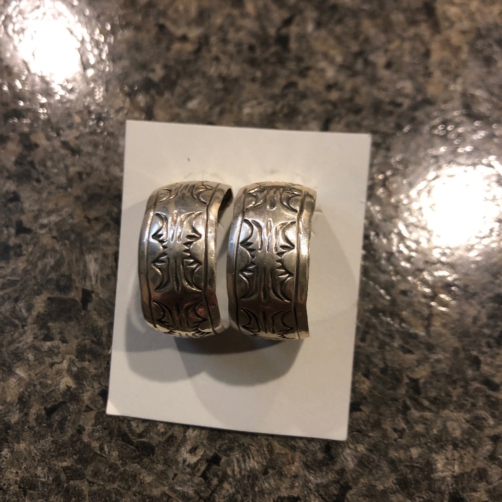 Navajo Native American Made Hoop Earrings